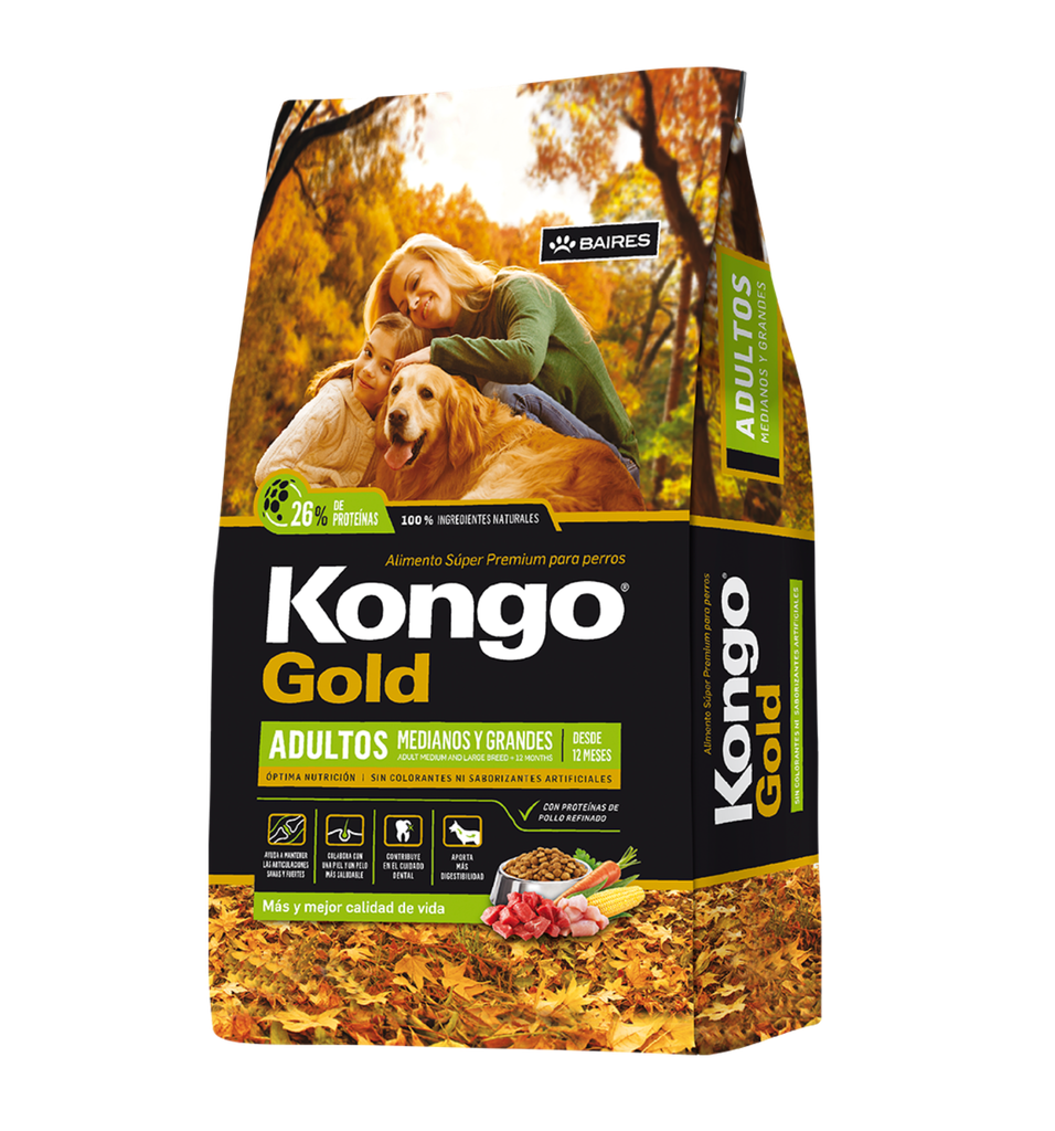 Kongo Perro Gold Adultos Medianos y Grandes 21 Kg