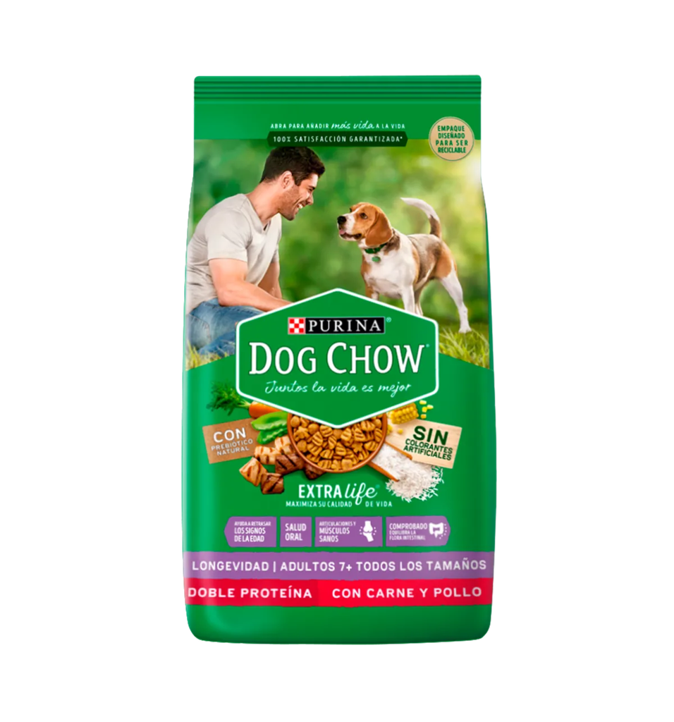 Dog Chow Perro Adultos todos los tamaños longevidad 7+