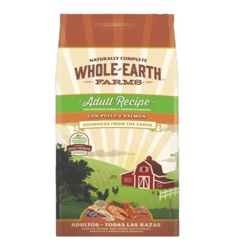 Whole Earth Farms Perro Adultos recipe con pollo y salmon