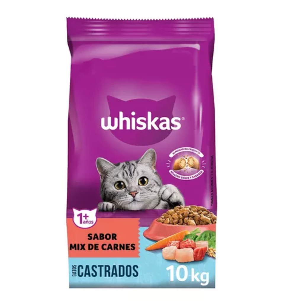 Whiskas Gato Castrados 1+ mix de carnes