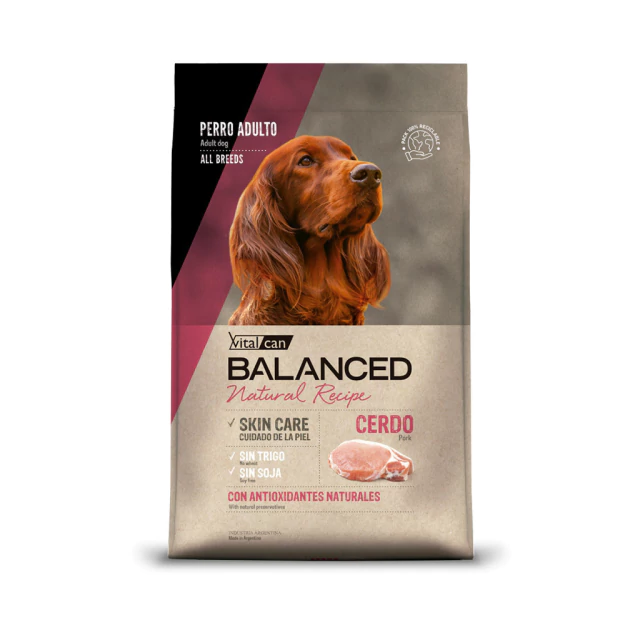 Balanced Perro Natural Recipe sabor cerdo y arroz