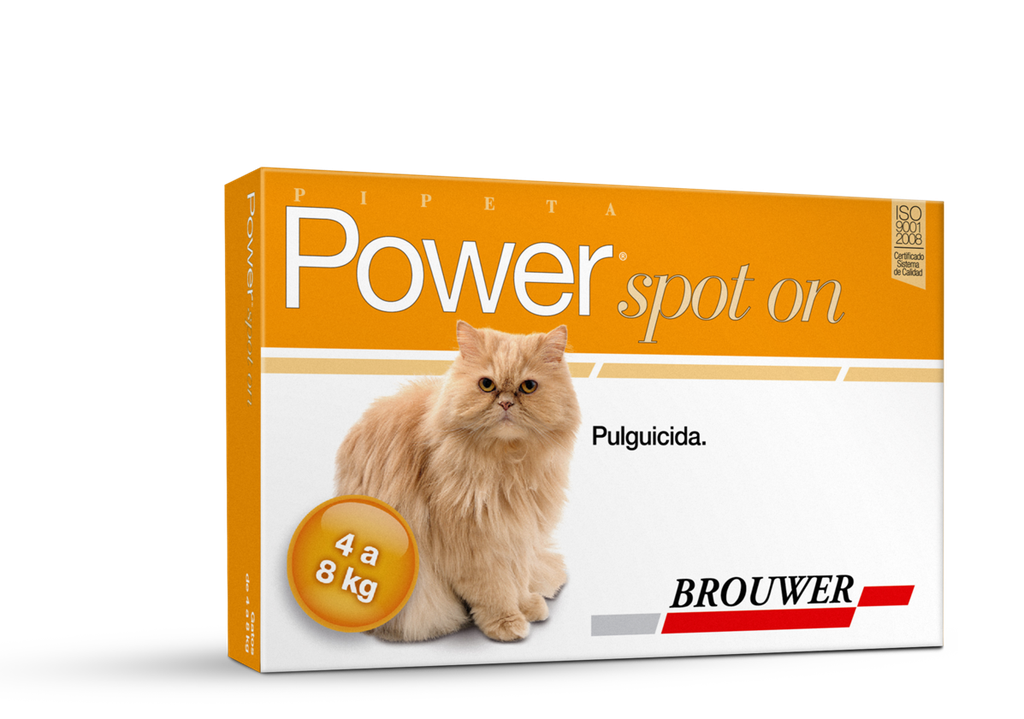 Pipeta Gato Pulgicida Power spot on (BROUWER) 4 a 8 kg