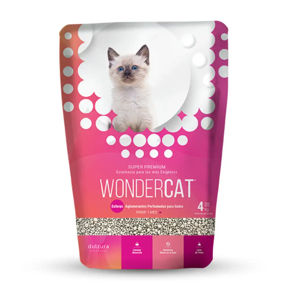 Piedras Esferas de Bentonita Wondercat Dulzura 4 Kg