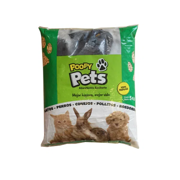 Pellet de Madera Poopy Pets 5 Kg (piedras)