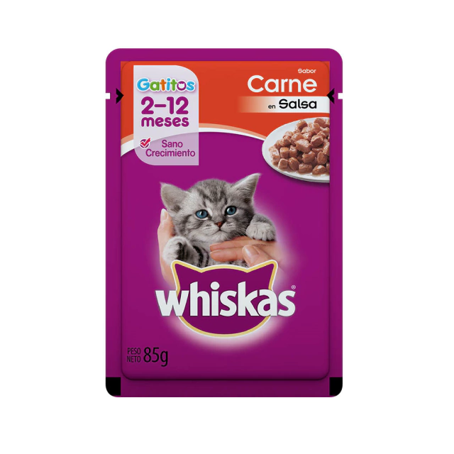 Whiskas Pouch Gatito Carne en Salsa 85 g