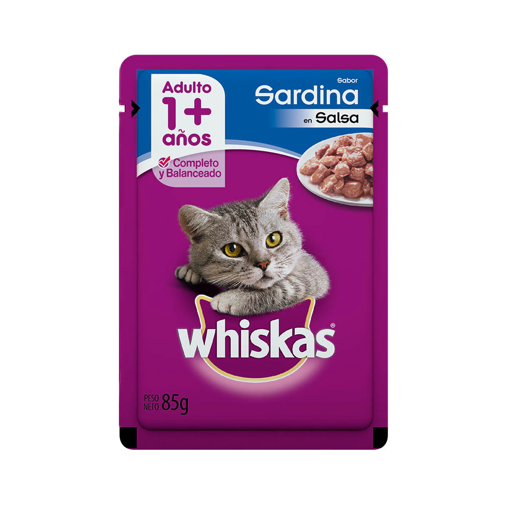 Whiskas Pouch Adulto Sardina en Salsa 85 g