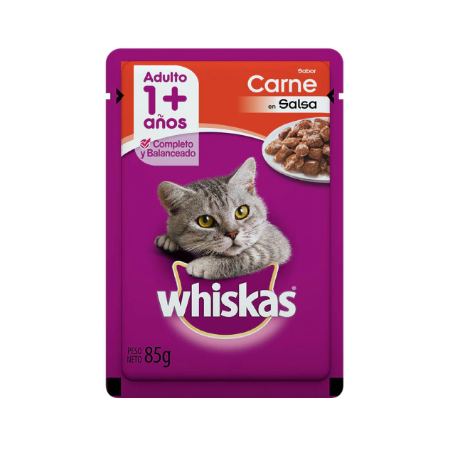 Whiskas Pouch Adulto Carne en Salsa 85 g