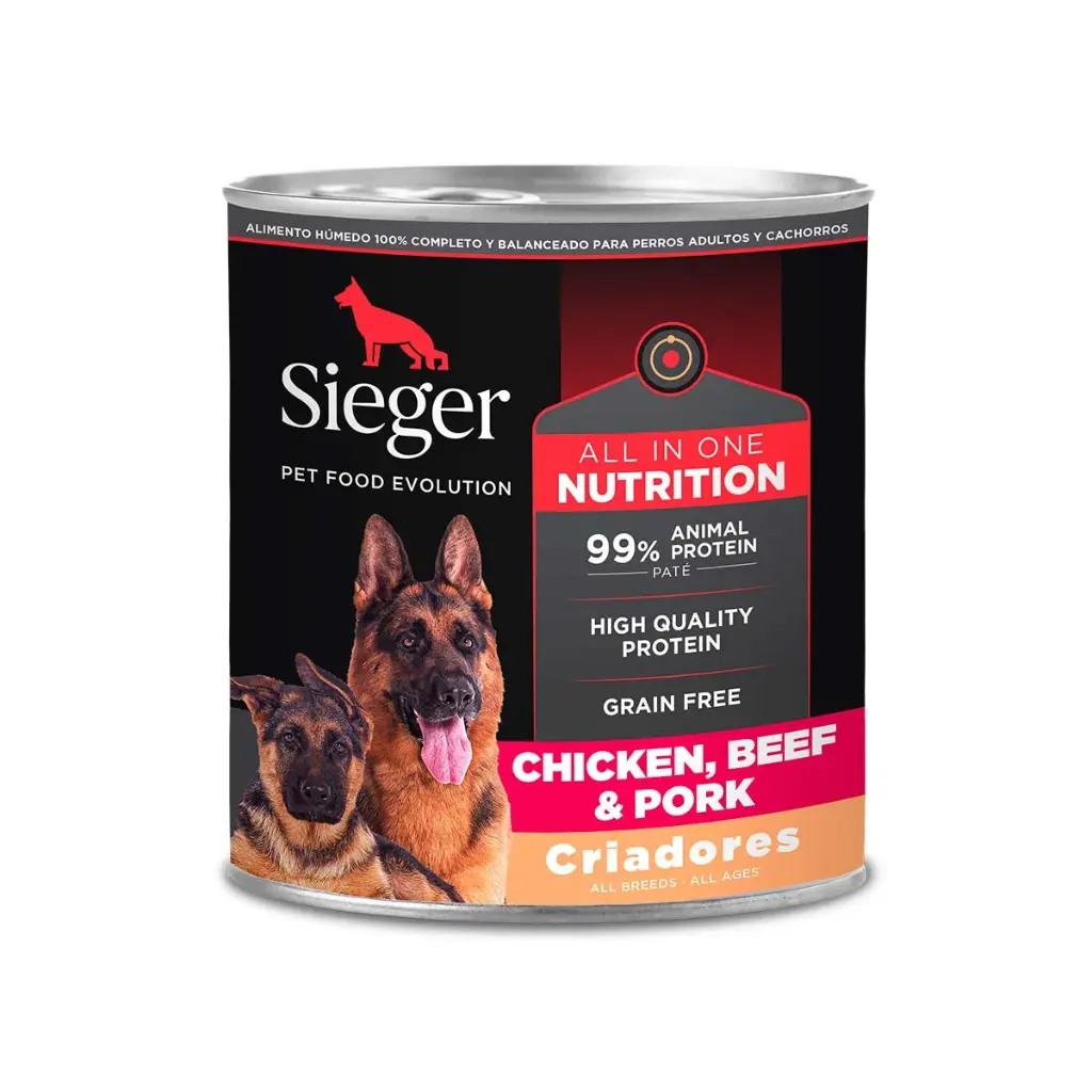 Sieger Lata Criadores Perro Wet Pollo 340 g 