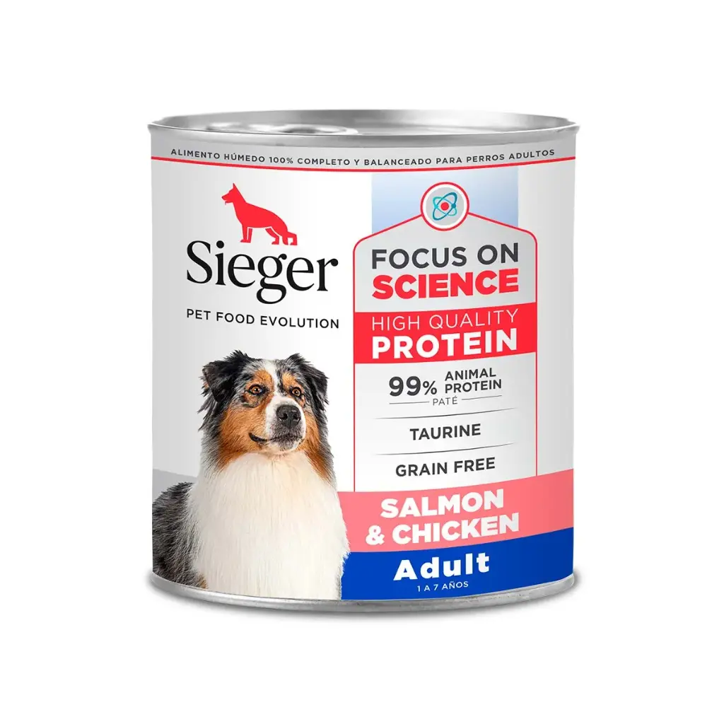 Sieger Lata Perro Adulto Salmon y Pollo 340 g 