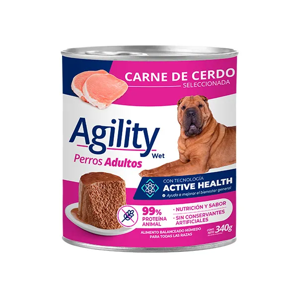 Agility Lata Perro Adulto Cerdo 340 g