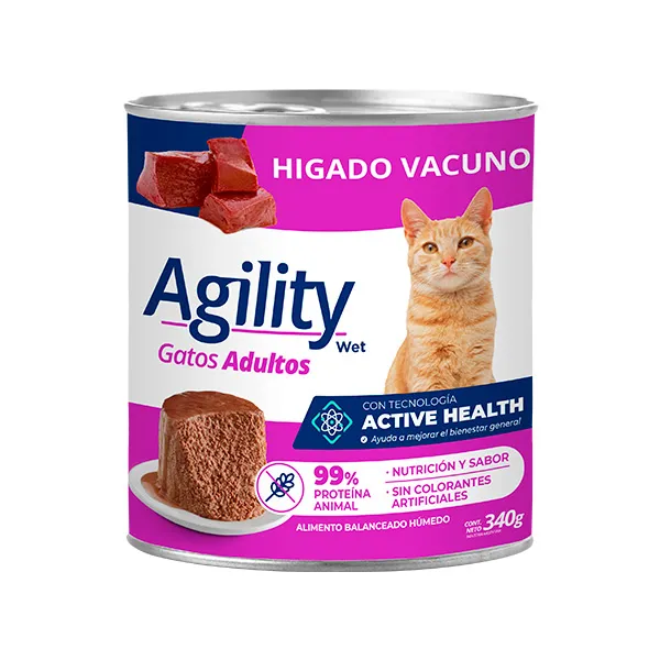 Agility Lata Gato Adulto Higado 340 g