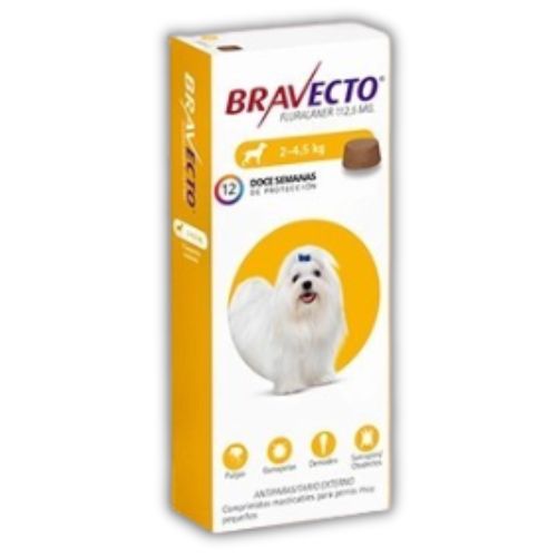 Comprimido Masticable Bravecto Perro de 2 a 4,5 Kg (pipeta)