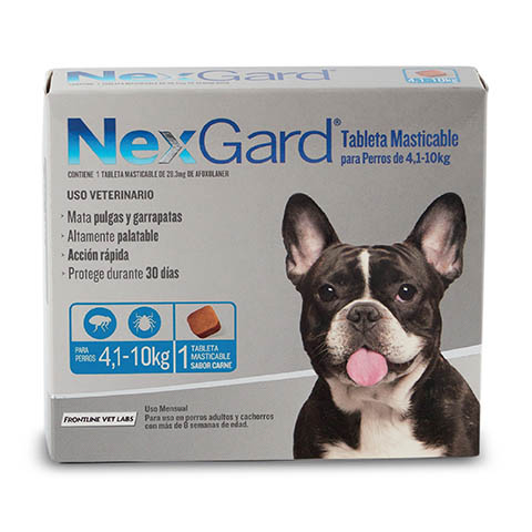 Tableta Masticable Nexgard Perro de 4,1 a 10 Kg (pipeta)