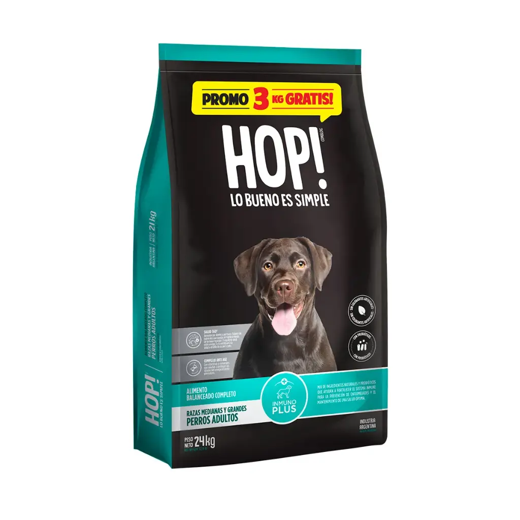 Hop Perro Adulto Medianos y Grandes Bonus Bag 24 Kg