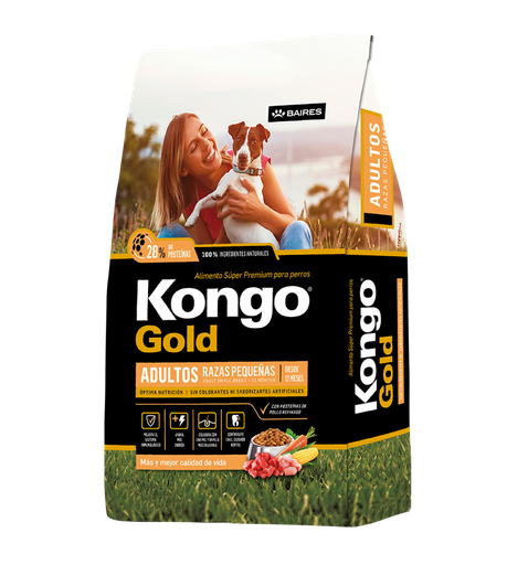 [7566] Kongo Perro Gold Adultos Razas Pequeñas 15 Kg