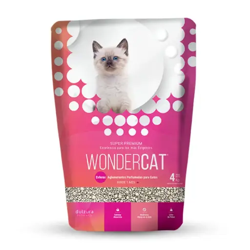 [7910] Piedras Esferas de Bentonita Wondercat Dulzura 4 Kg